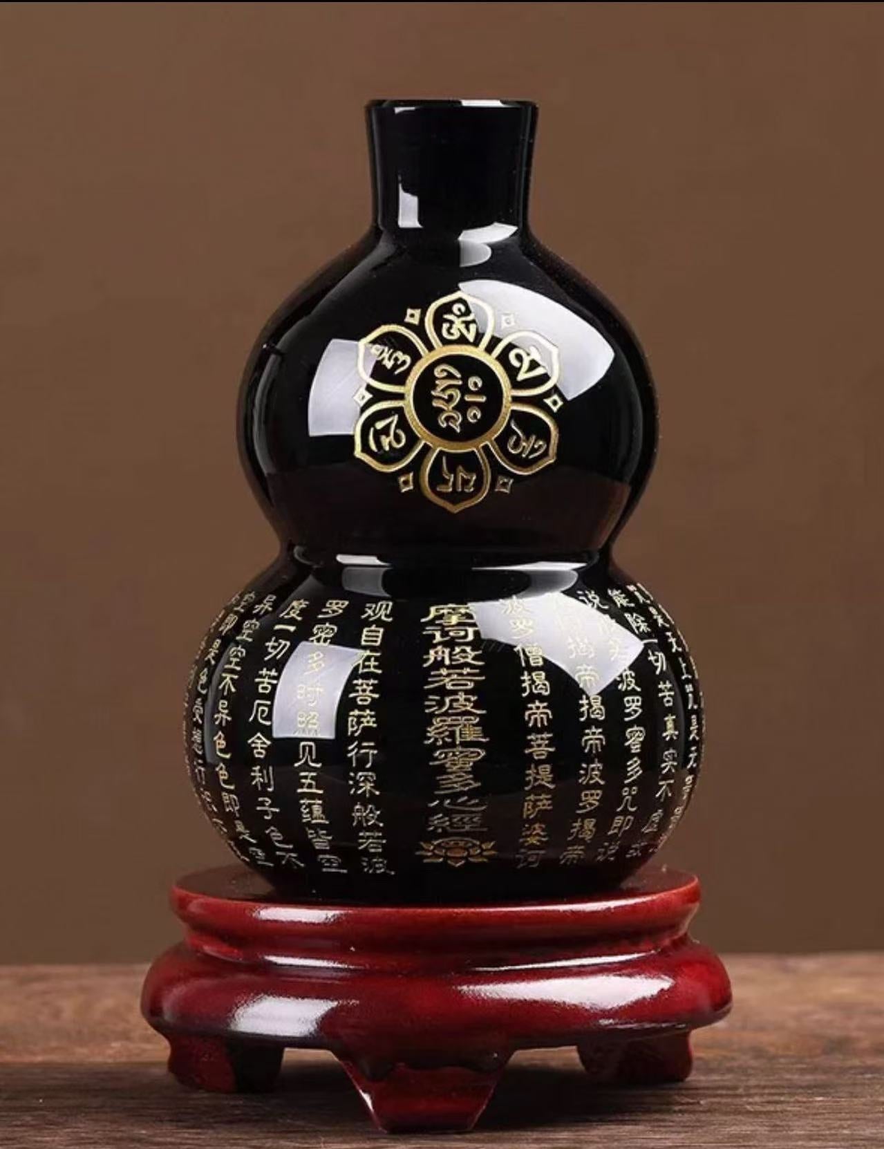 Black Obsidian Feng Shui Alignment Gourd