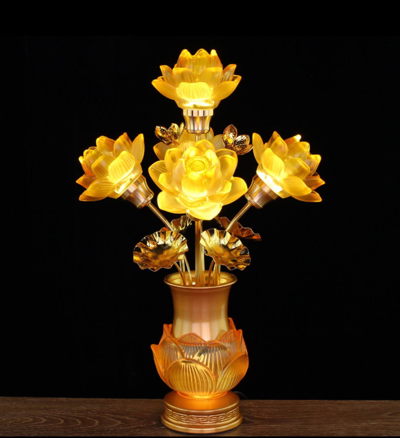 Prosperity Blossom Multi-Flower Lotus Energy Lamplight