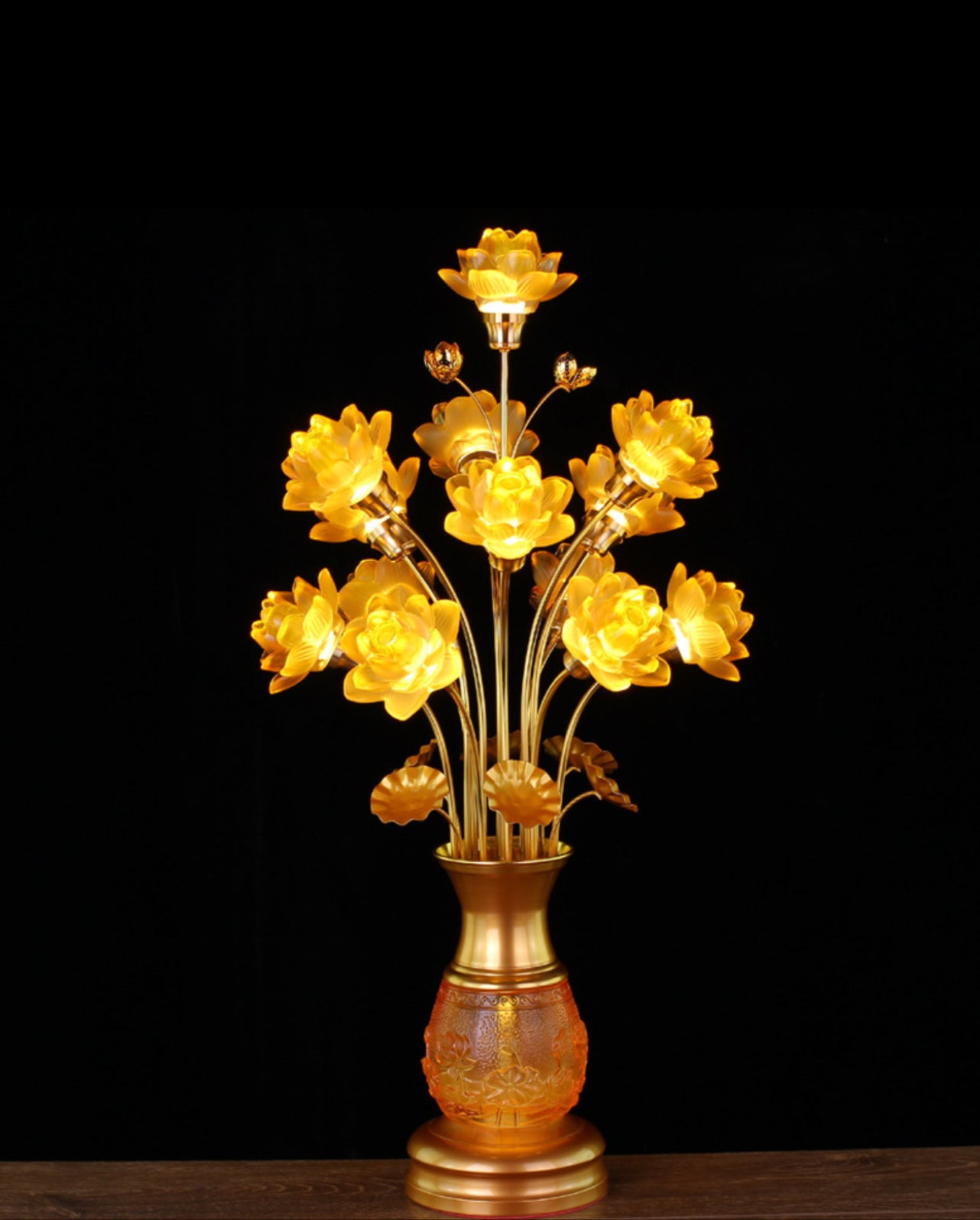 Prosperity Blossom Multi-Flower Lotus Energy Lamplight