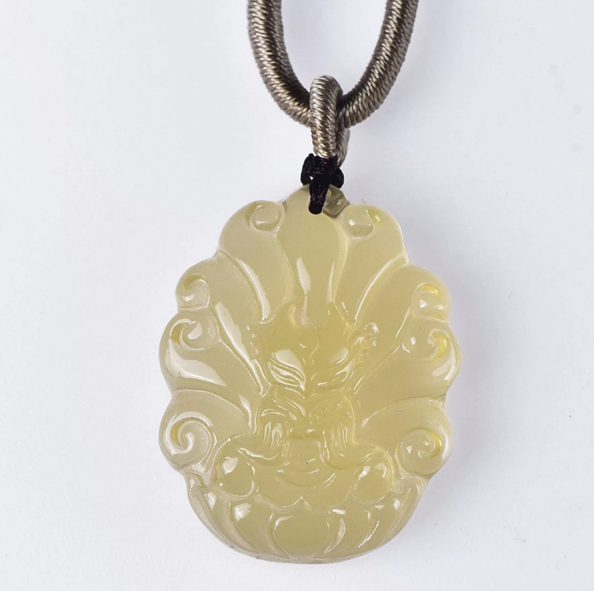 Mystic Nine-Tailed Fox Natural Crystal Pendant Necklace/ Bracelet