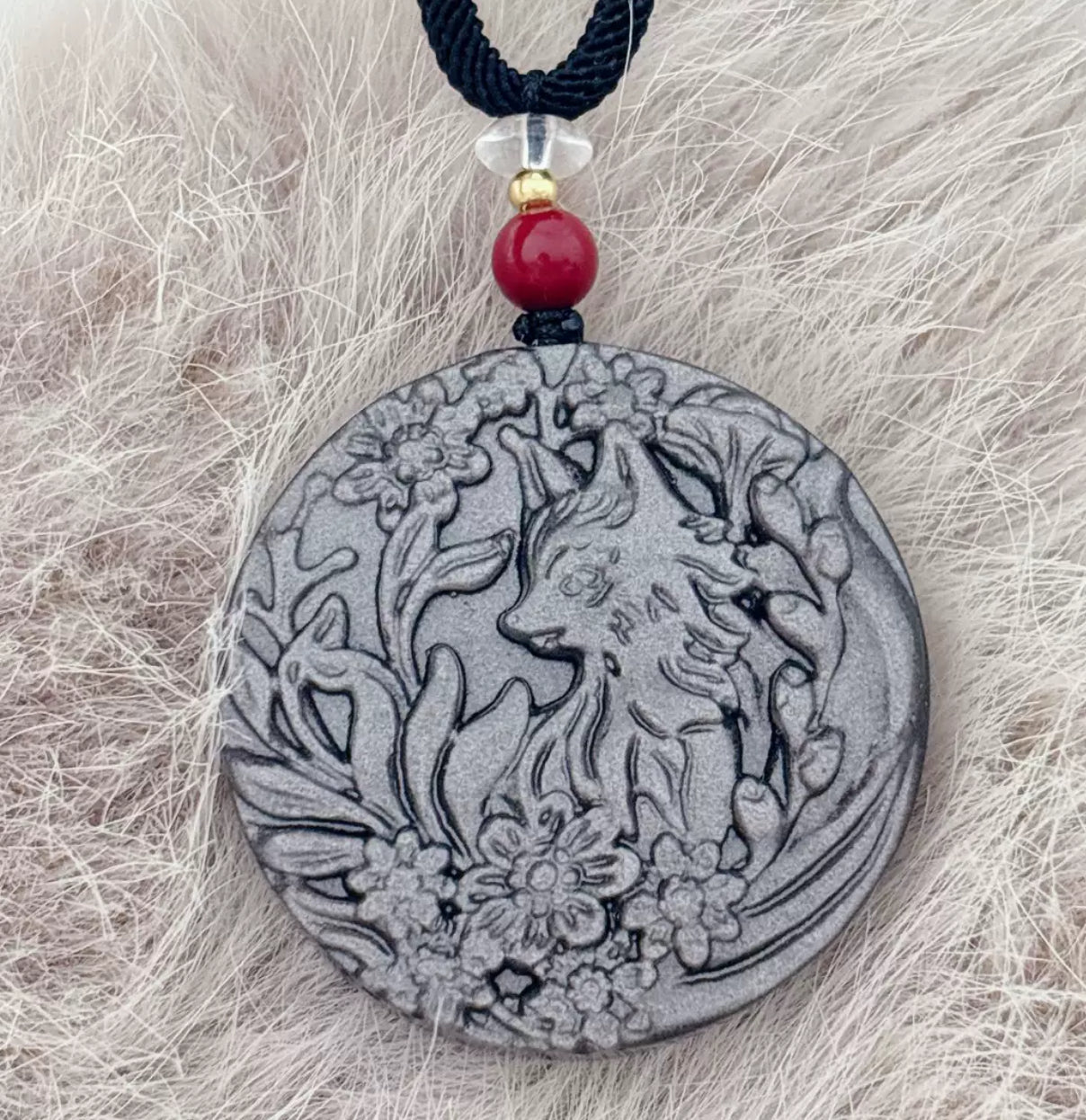 Mystic Nine-Tailed Fox Natural Crystal Pendant Necklace/ Bracelet