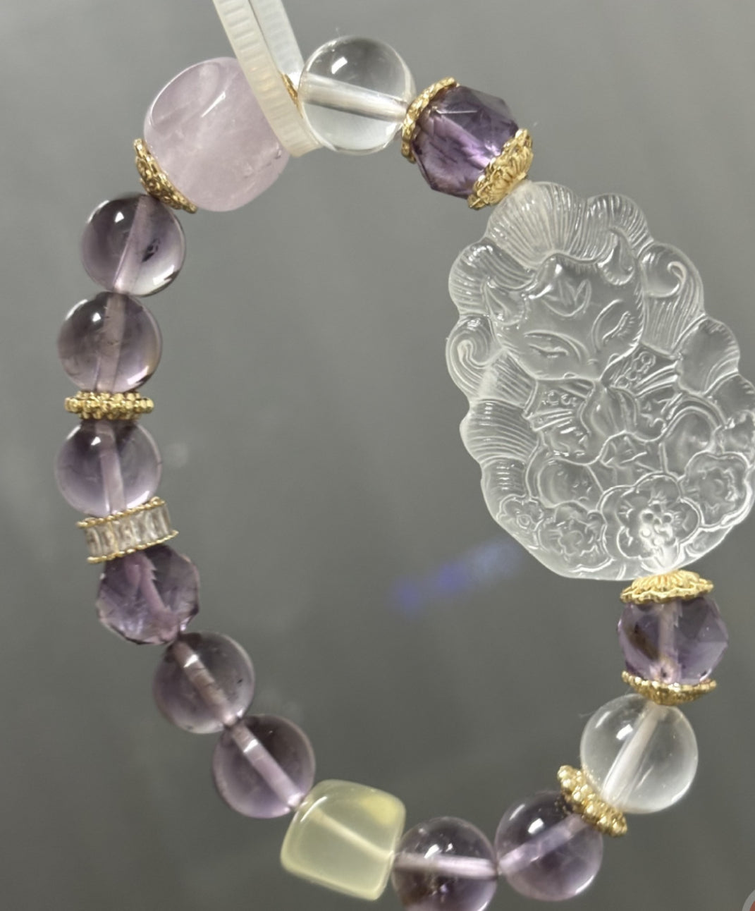 Mystic Nine-Tailed Fox Natural Crystal Pendant Necklace/ Bracelet