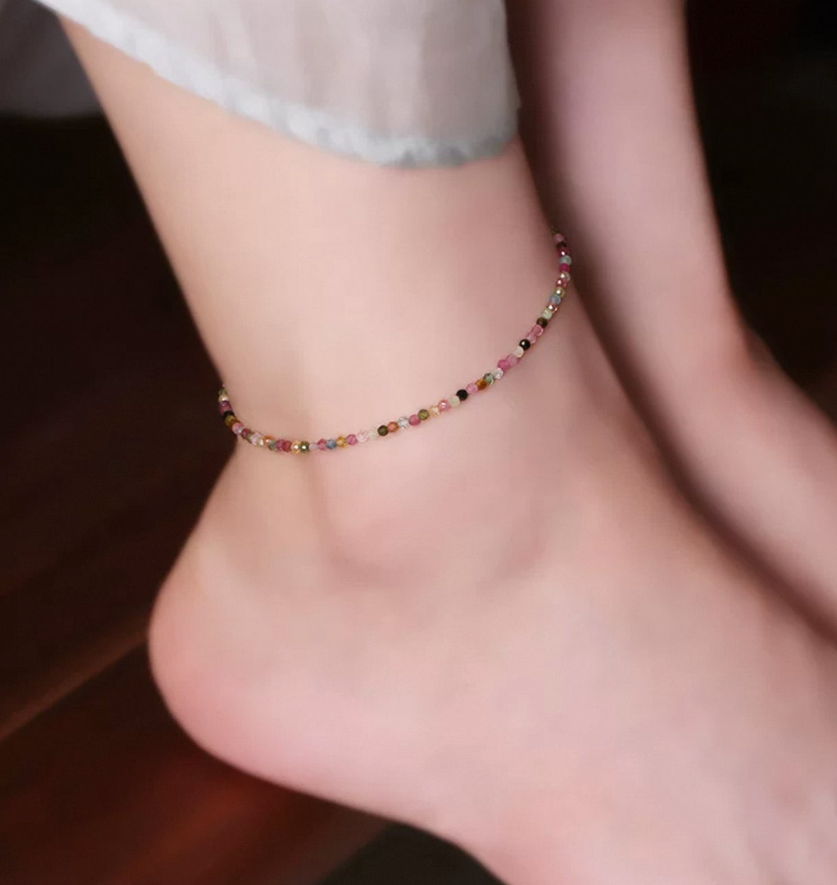 Personalized 5-Element Energy Crystal Anklet