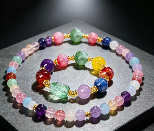 Personalized Five-Element Crystal Necklace+Bracelet Package