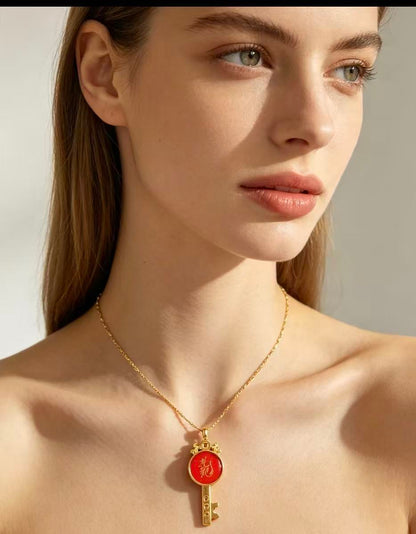 Blessed Double-Sided Success Blessing Talisman Necklace