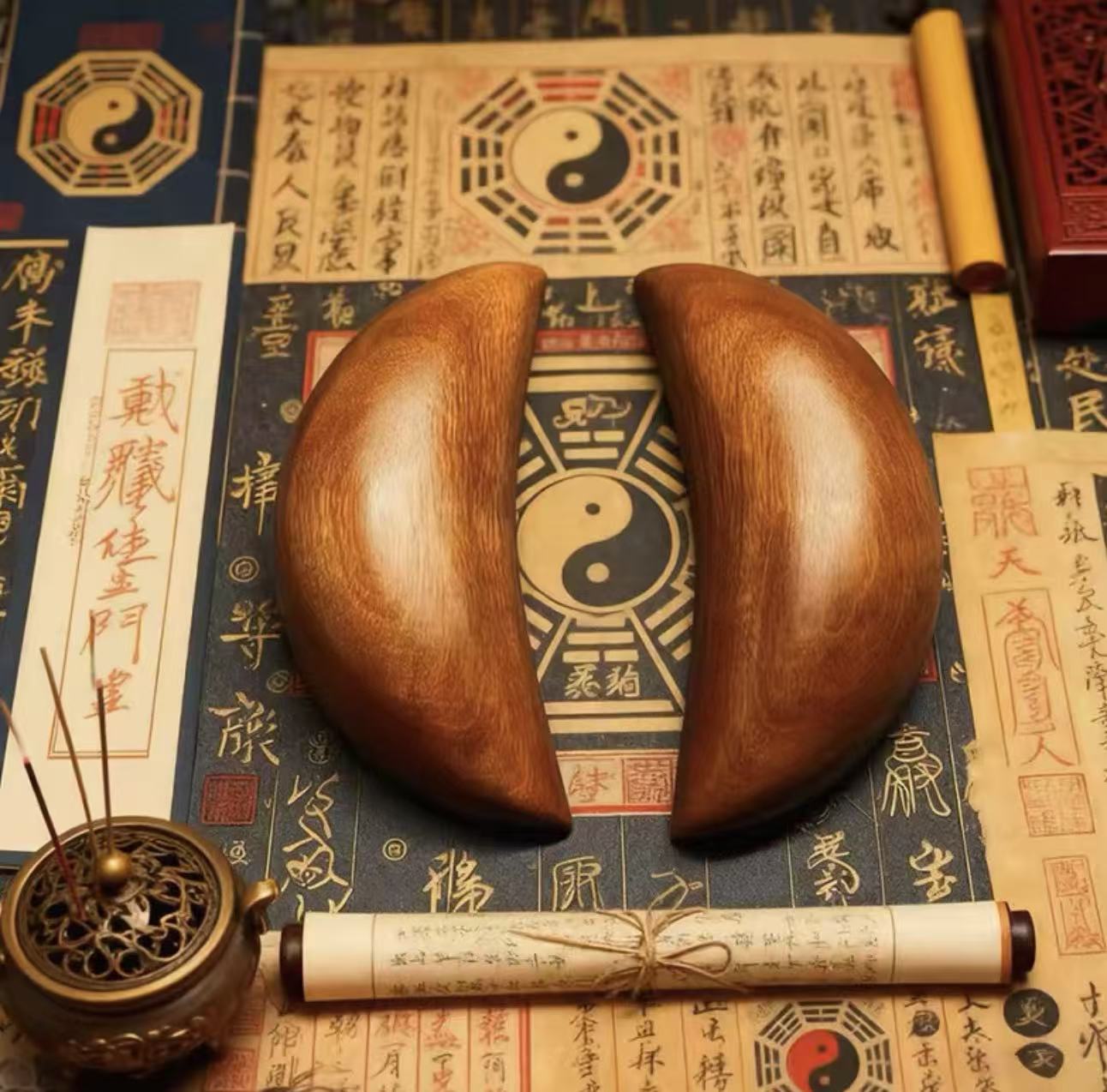Taoist Jiaobei Divination Blocks