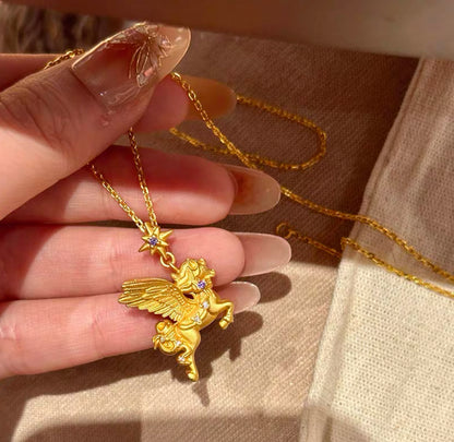 Heavenly Pegasus Talisman Necklace — Soar Above Obstacles and Invite Good Fortune
