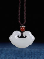 Peace Lock Hetian Jade Protection Pendant