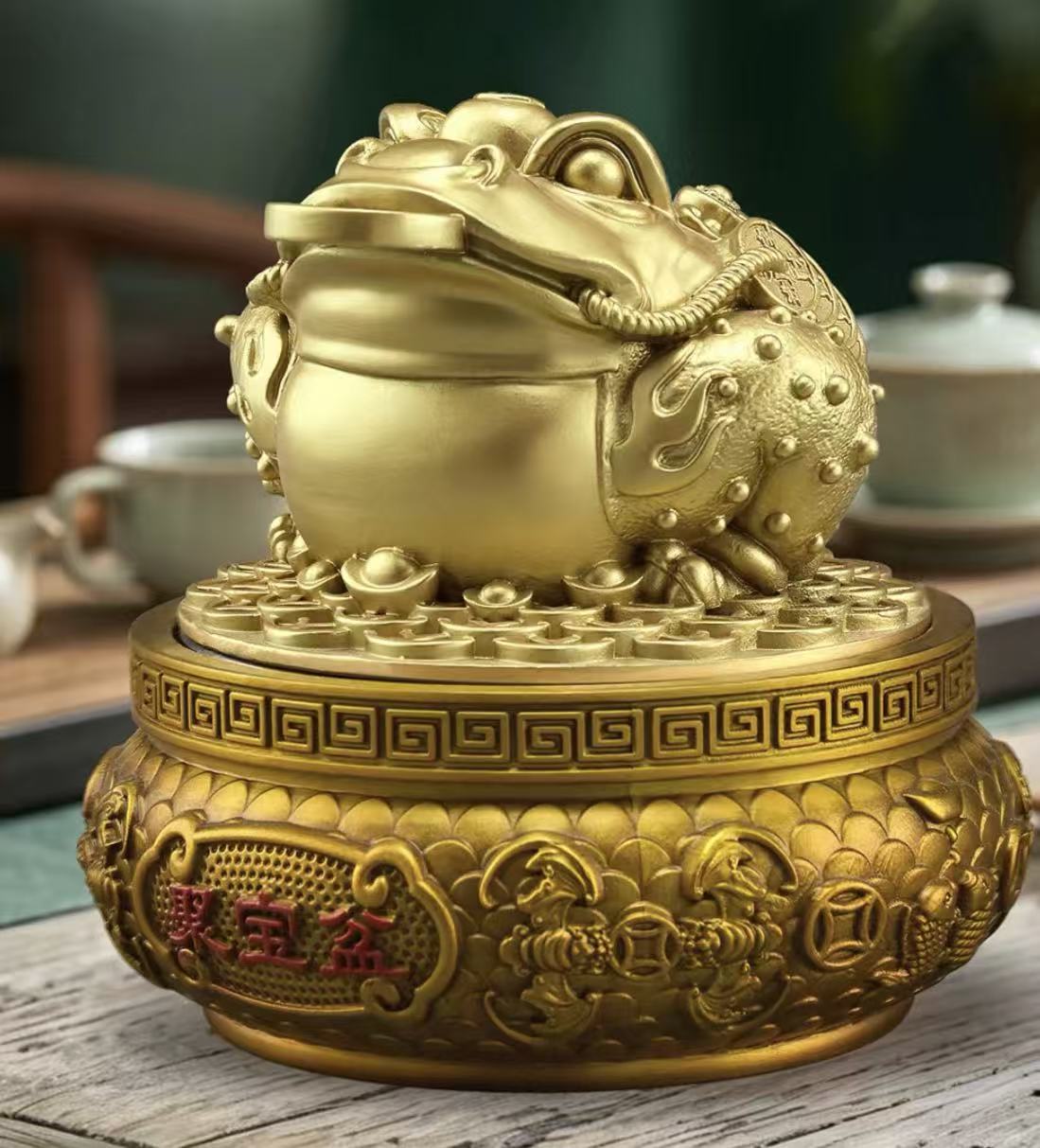 FENG SHUI GOLDEN TOAD WEALTH BOWL