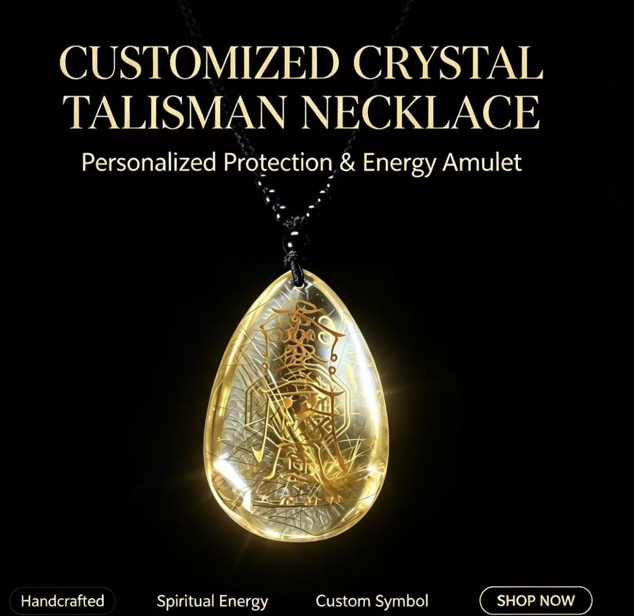 Personalized Crystal Talisman Necklace